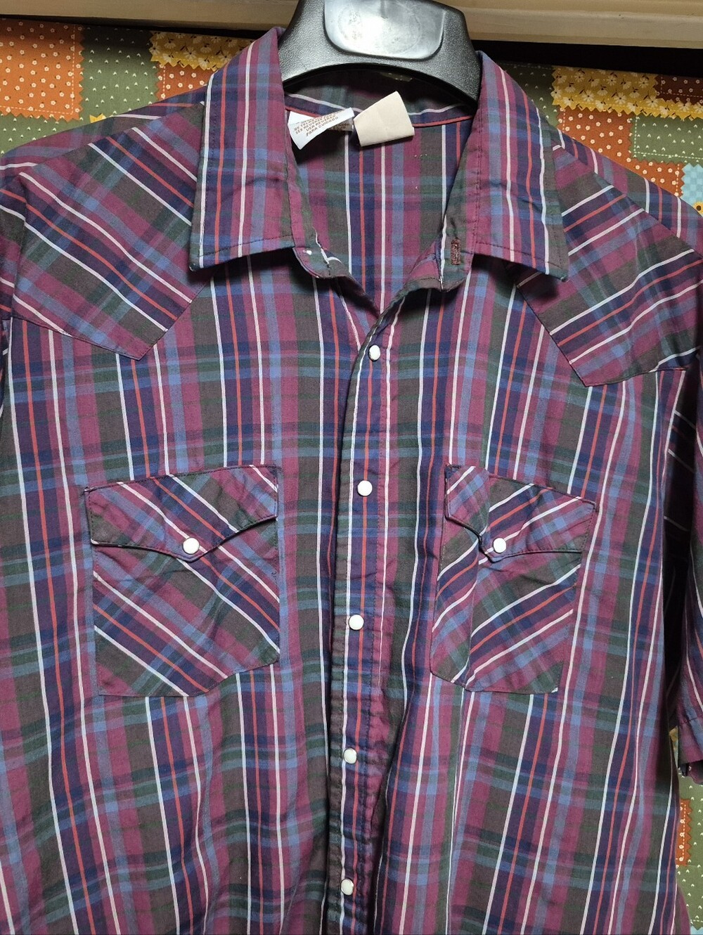 Vintage Western Frontier Pearl Snap Short Sleeve Western Shirt